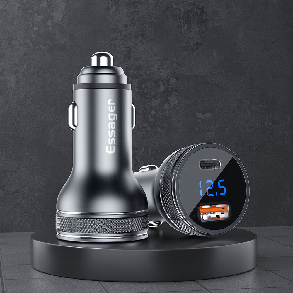 ESSAGER QC3.0 36W nabíječka do auta USB-C s napájením PD3.0 3.0 USB nabíječka do auta typu C ESSAGER QC3.0 36W nabíječka do auta USB-C s napájením PD3.0 3.0 USB nabíječka do auta typu C